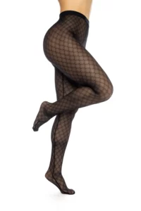 Collant Résille Noire Transparent Imprimé Géométrie Extensible Élégant Occasions Spéciales – Image 3