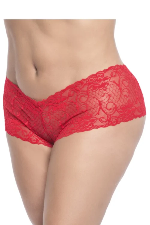 shorty dentelle rouge grande taille ultra doux femmes extensible seconde peau maintien respirante discrète coupe flatteuse charme sensuelle