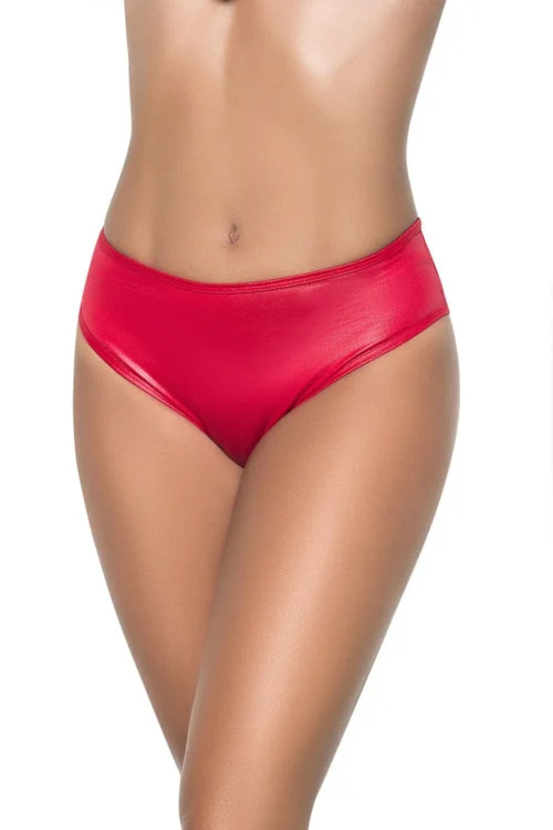 string taille haute rouge effet mouillé dos froissé Mapalé lingerie sensuel glamour galbant élastique confortable finition soignée