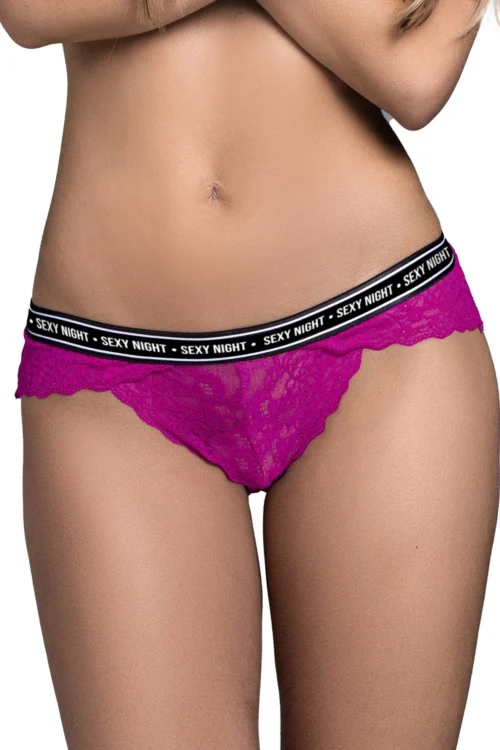 string dentelle fuchsia ceinture élastique inscription sexy nuit sensuelle glamour féminine audacieuses maintien confort polyamide élasthanne délicate séduisante