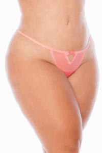 Nuisette grande taille résille rose imprimé floral et string - MAL7607XBLPD – Image 4