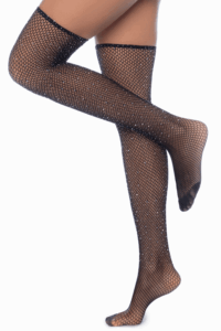 Bas résille noire avec strass - MAL1124BKRH – Image 3