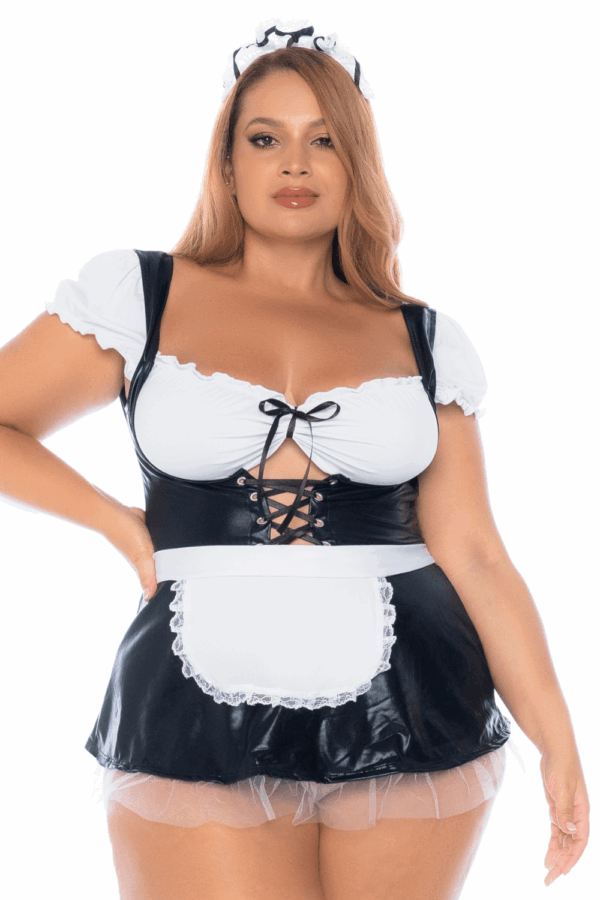 Costume sexy soubrette grande taille 3 pièces - MAL60043XASHW