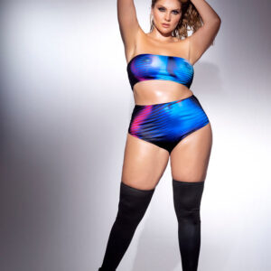 Ensemble Illusion Deux Pièces Bustier et Culotte Taille Haute