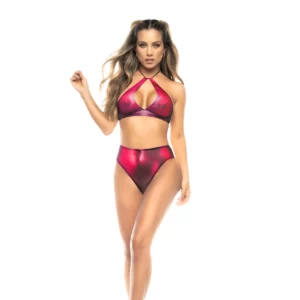 Jupiter Trois Pièces Ensemble – Séduction Tulle Imprimé et Style Captivant
