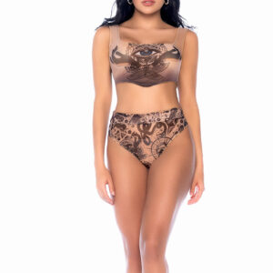Ensemble Mystique Solstice en Maille Transparente Motif Tatouage
