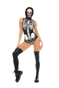 Body Squelette Sexy à Capuche pour Halloween Femme – Image 3