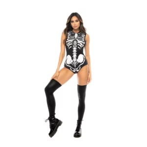 Body Squelette Sexy à Capuche pour Halloween Femme