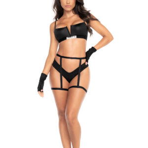 Law Order Strappy Bra Ensemble – Costume sexy de policière avec accessoires complets