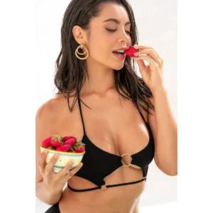 Maillot de bain deux pièces Barcelona avec anneaux et ceinture flatteuse