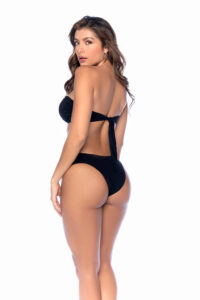 Ensemble Bikini Chic French Riviera à Anneaux Métalliques Noirs – Image 3
