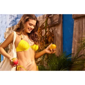 Maillot de Bain Deux Pièces Cartagena à Fronces et Perles Tendance