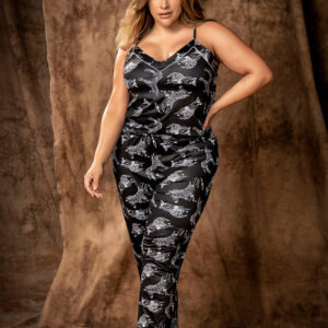 Paloma Audacieux Jumpsuit Plus – Combinaison longue imprimé zèbre sophistiquée