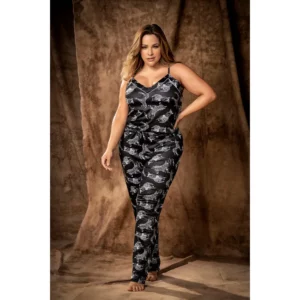 Paloma Audacieux Jumpsuit Plus – Combinaison longue imprimé zèbre sophistiquée