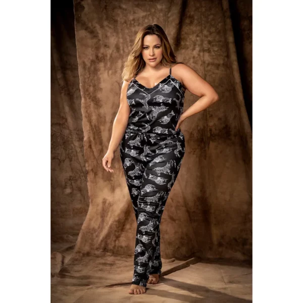 Paloma Audacieux Jumpsuit Plus – Combinaison longue imprimé zèbre sophistiquée