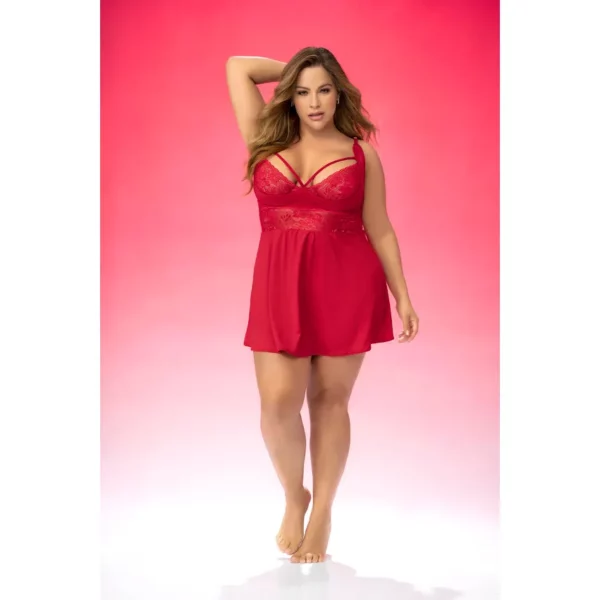 Josie Sexy Chemise Plus – Pyjama Dentelle Confortable et Séduisant pour la Nuit