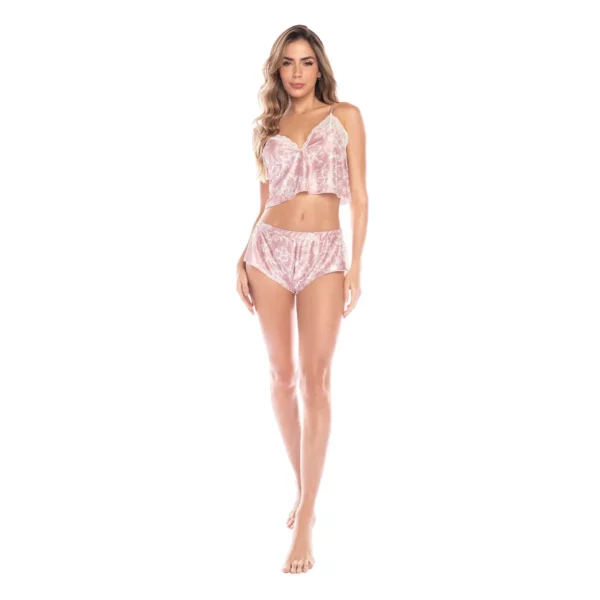 Meadow Rose Deux Pièces – Ensemble Floral Romantique avec Dentelle Ajustable