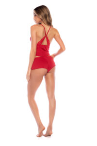 Ensemble Forever For Us Cami et Short en Dentelle Rouge Sensuelle – Image 2