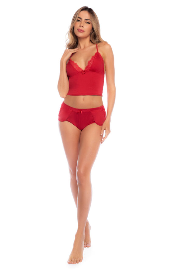 Ensemble Forever For Us Cami et Short en Dentelle Rouge Sensuelle