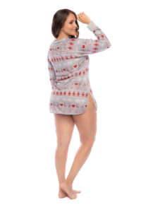 Chemise de nuit grande taille Let It Snow à imprimé Noël amusant – Image 3
