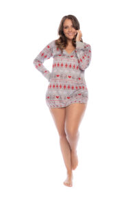 Chemise de nuit grande taille Let It Snow à imprimé Noël amusant – Image 2