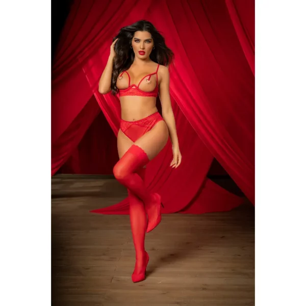 The Love Letter Deux Pièces Ensemble – Lingerie Séduisante avec Dentelle en Cœur