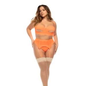 Sasha Trois Pièces Ensemble Plus – Lingerie Sexy en Résille Colorée – Image 3