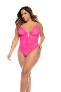Body en résille transparente avec armatures et bretelles réglables – Debra Plus – Image 3