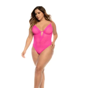 Body en résille transparente avec armatures et bretelles réglables – Debra Plus – Image 3