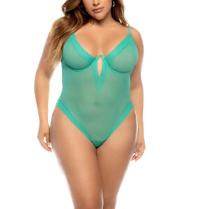 Body en résille transparente avec armatures et bretelles réglables – Debra Plus