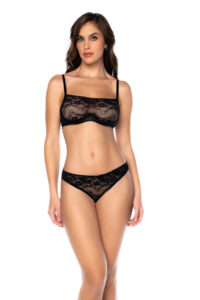 Ensemble Bralette Yours Truly en Dentelle Sexy à Armatures et String Ouvert – Image 2
