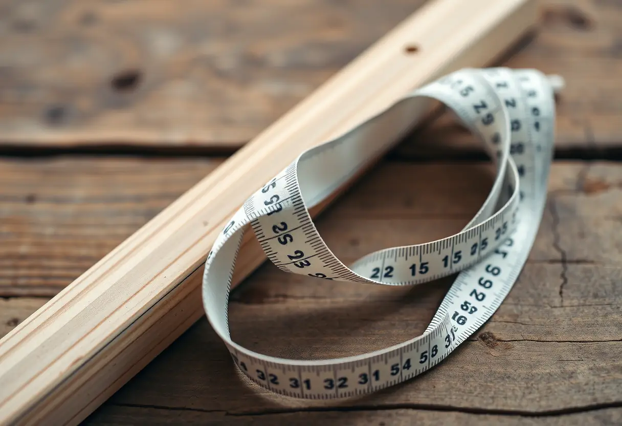 Outils de mesure posés sur une table rustique