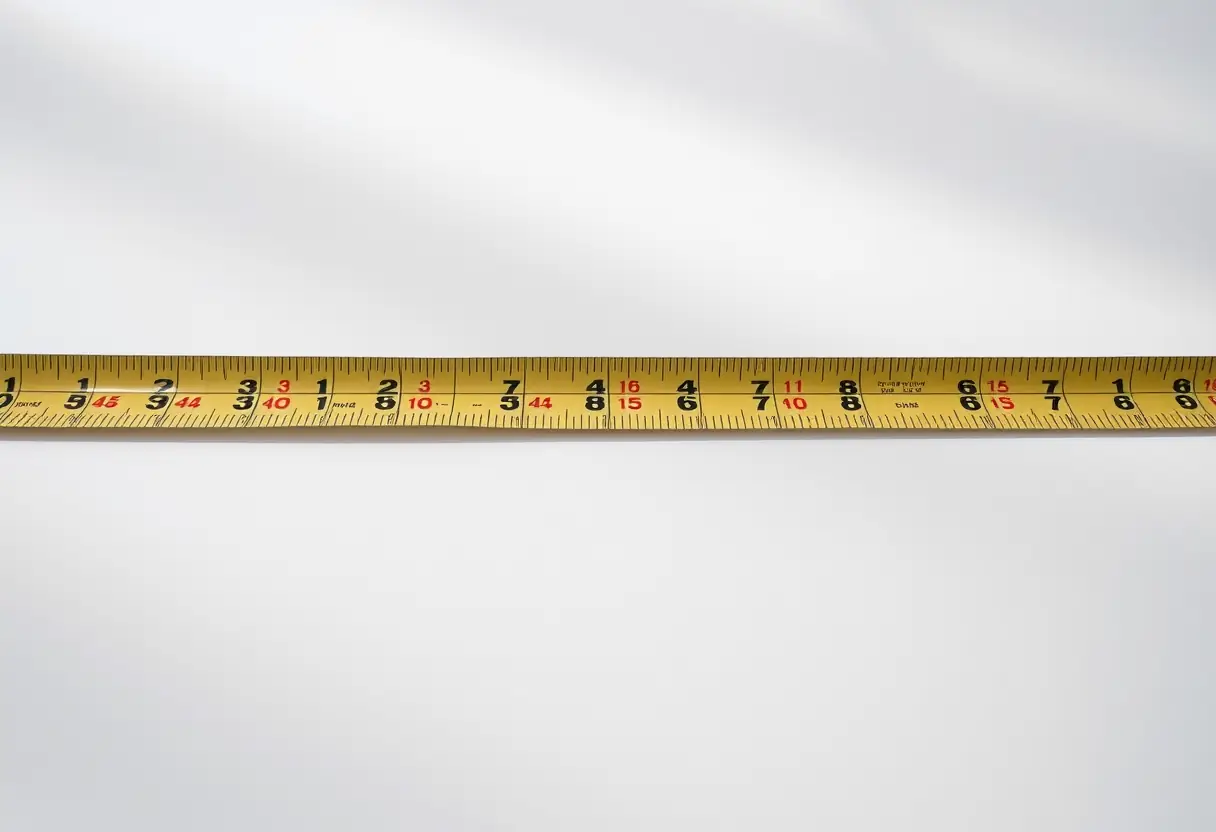 Un ruban mesure posé à plat, soulignant l’importance de la précision dans la mesure