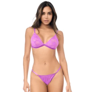Ensemble sexy 2 pièces dentelle douce et extensible – Image 2