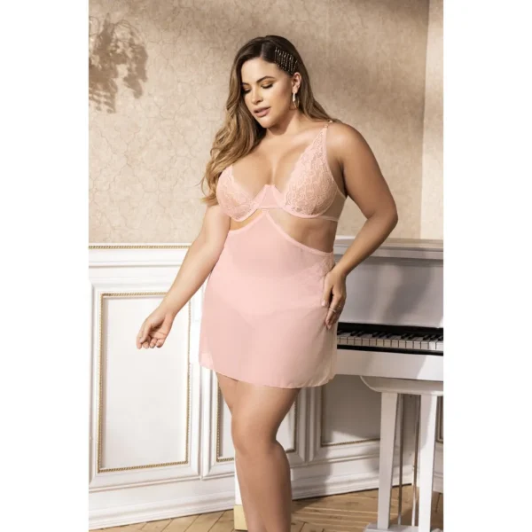 Nuisette Polyvalente en Bois de Rose à Armatures et Jarretelles Amovibles