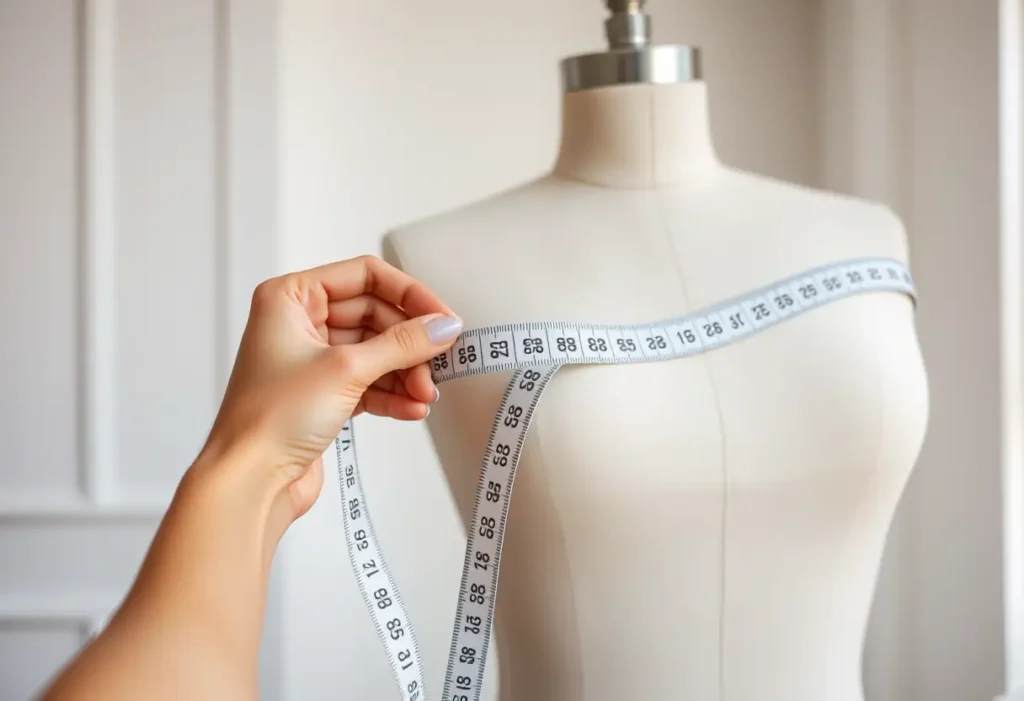 Mesures prises avec soin sur une forme de mannequin