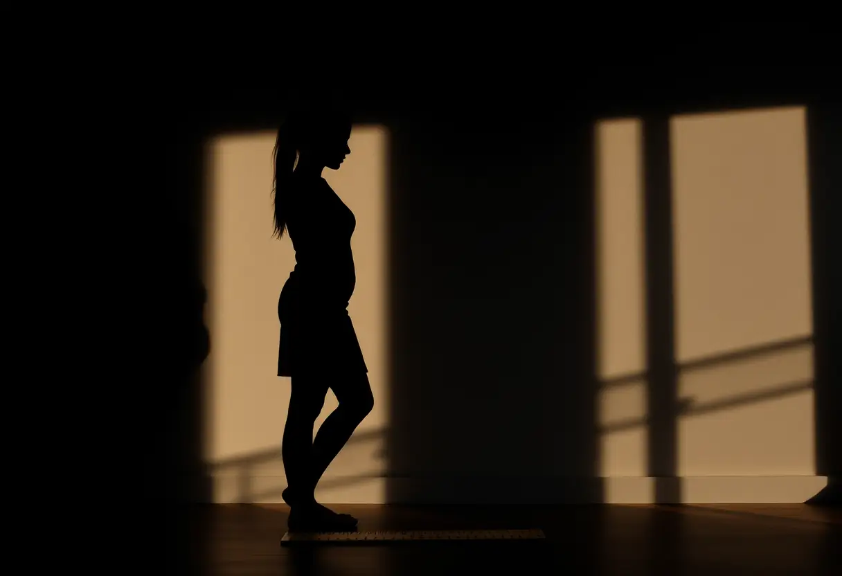 Une femme mesure sa taille pour choisir le bon soutien-gorge