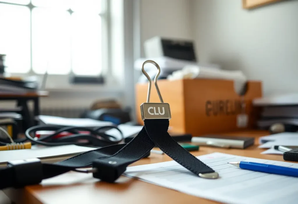 Clip de soutien-gorge sur un bureau