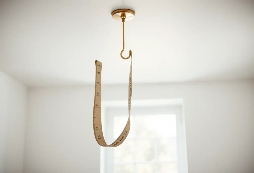 Un crochet en métal avec une règle à côté, dans une pièce baignée de lumière naturelle