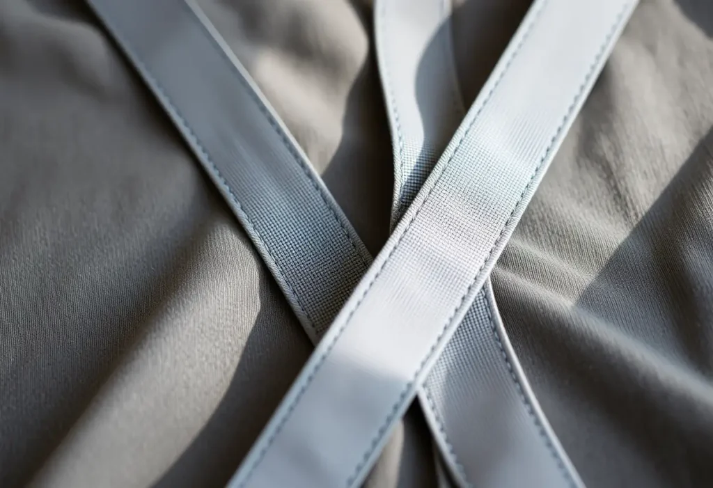 Décolleté d'un soutien-gorge en microfibre douce, lumière naturelle met en valeur la texture