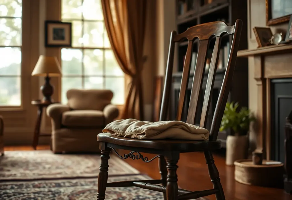 Un fauteuil enveloppé de tissu doux, symbole de confort et de libération