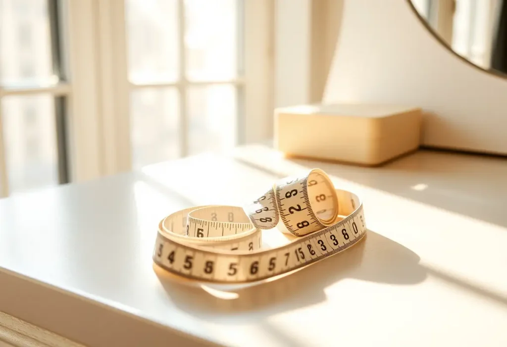 Tapisserie de mesure de corsaire posée sur une coiffeuse, éclairée naturellement
