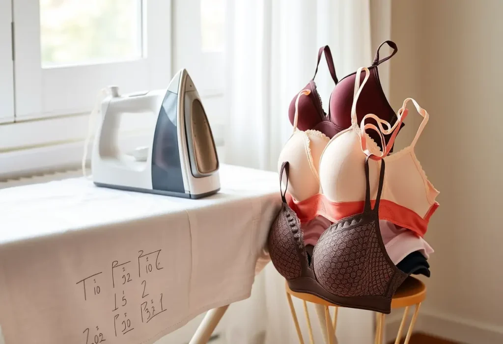 Un repaire à linge avec des soutiens-gorge de différentes tailles