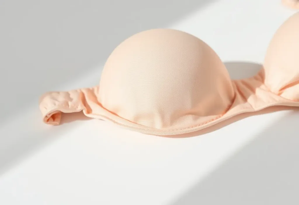 Vue rapprochée d'un bonnet de soutien-gorge, soulignant l'importance de sa forme et de sa profondeur pour un ajustement parfait