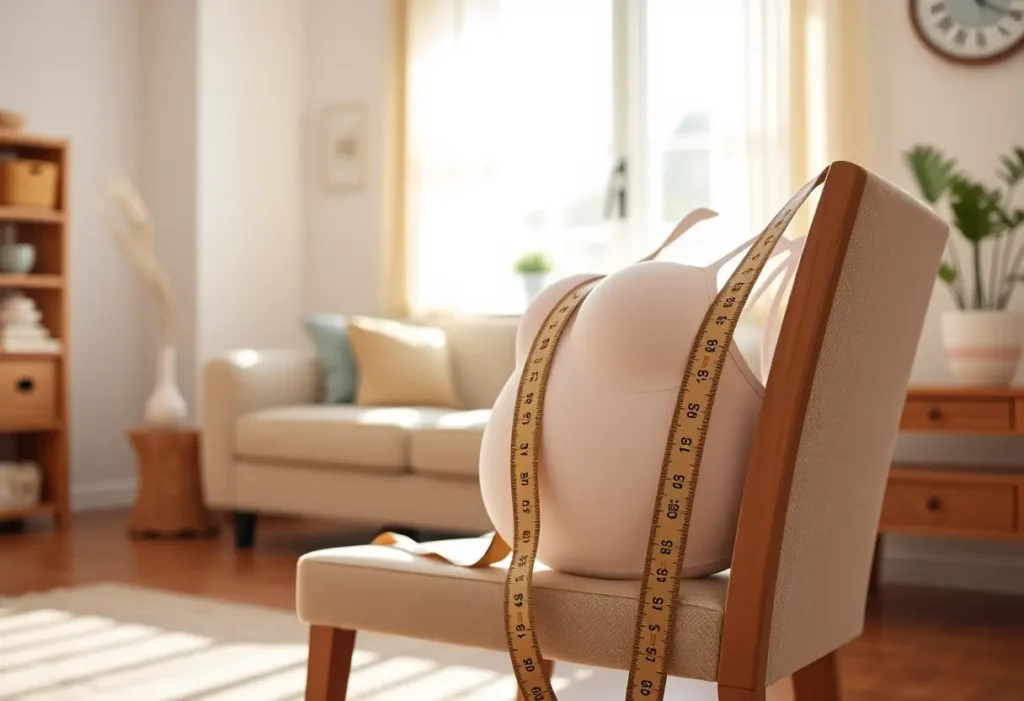 Ruban à mesurer posé sur un fauteuil