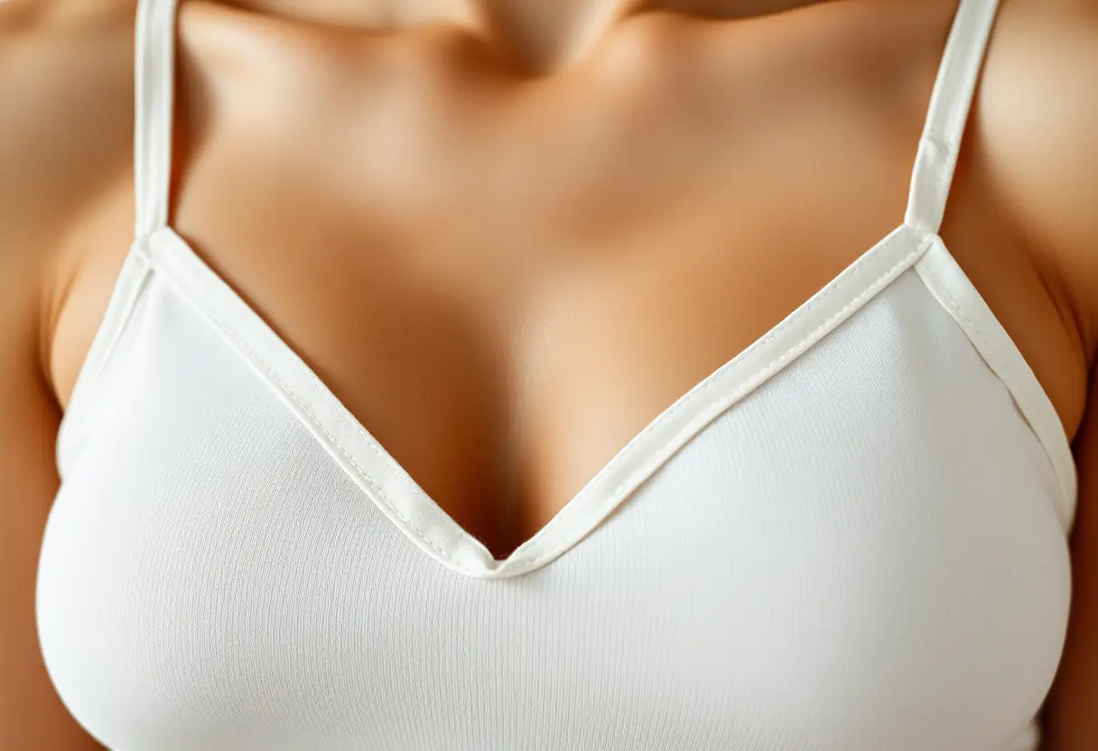 Prise rapprochée d'un soutien-gorge en coton avec bretelles fines, mettant en valeur simplicité et style
