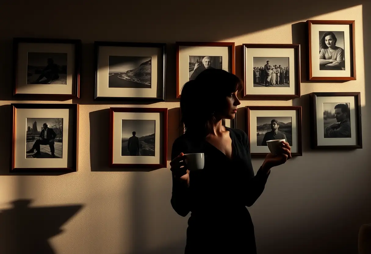 Silhouette de femme tenant une tasse de thé chaud, représentant le bien-être intérieur