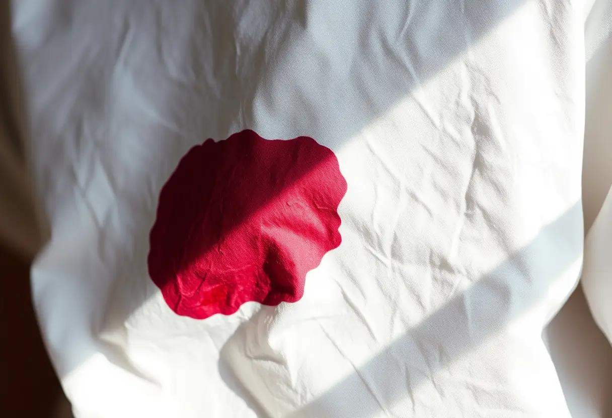 Main: un plan rapproché d'un t-shirt en coton blanc avec une tache de vin rouge qui s'estompe suite au traitement au jus de citron et au sel