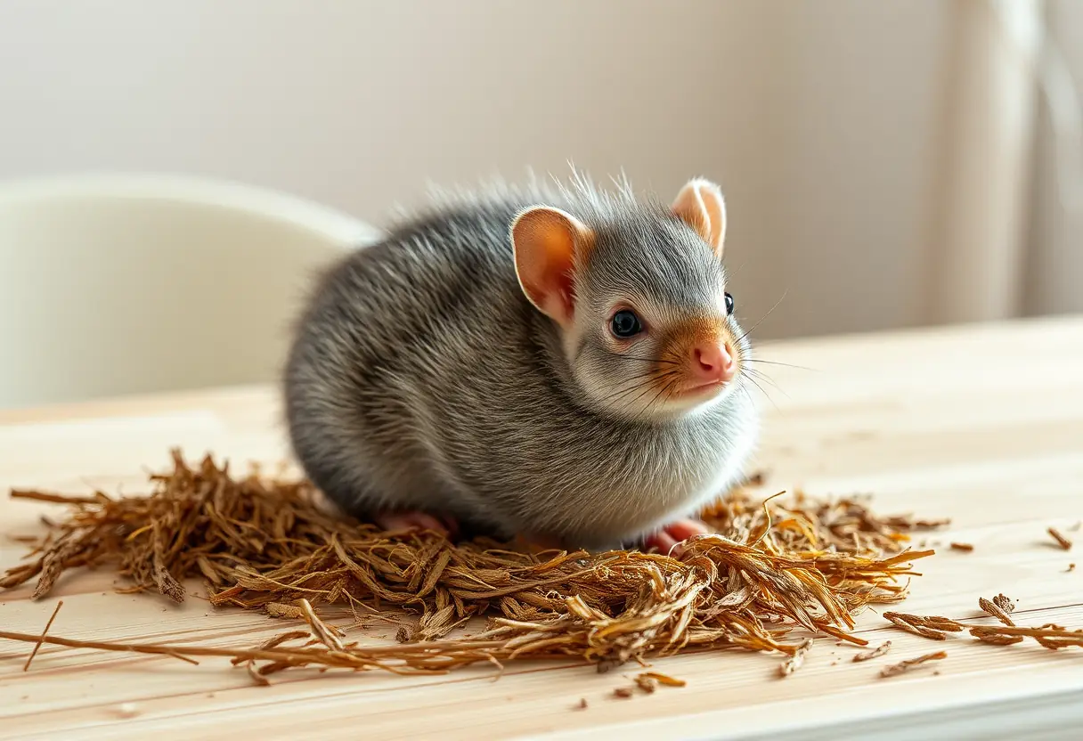 Un peigne en bois posé sur une table, entouré de cheveux démêlés et d'une huile végétale