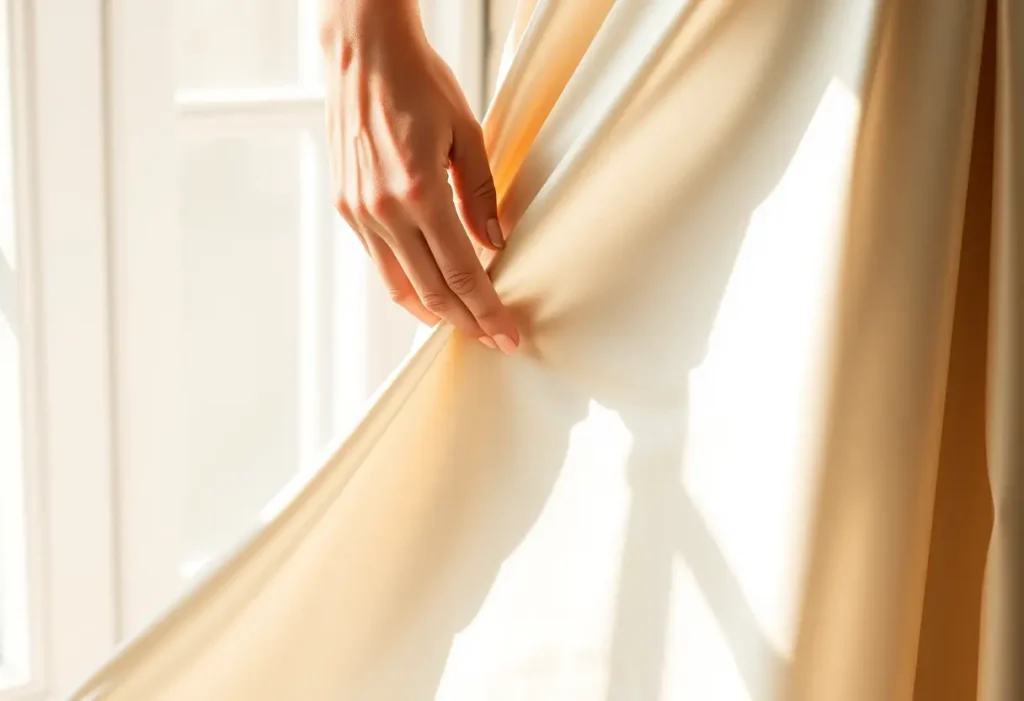 Mainenance d'une jupe en satin